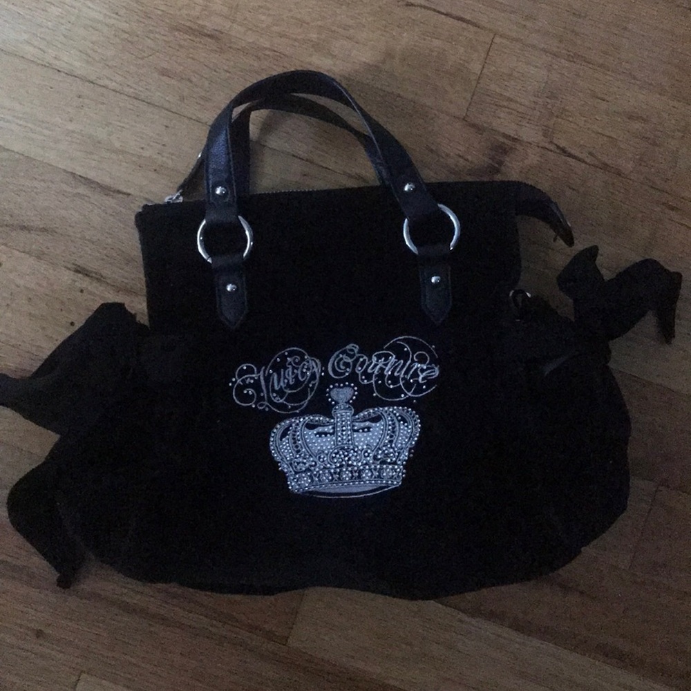 Juicy Couture black velvet handbag